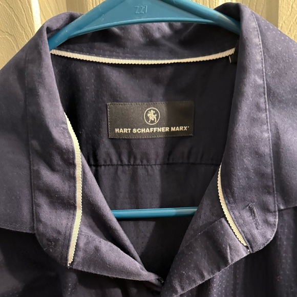 Men’s Hart Schaffner Marx short sleeve button down blue shirt Size medium - Picture 2 of 8